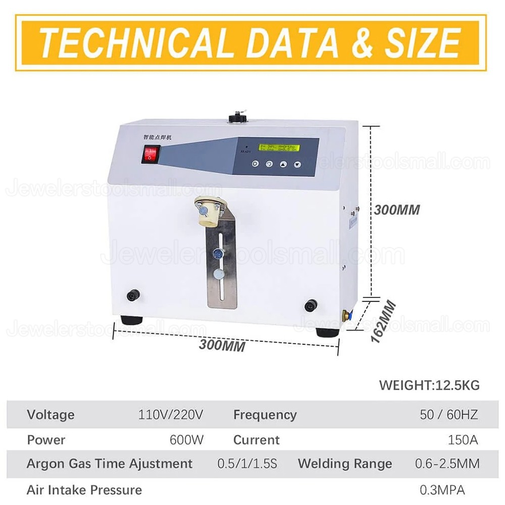 600W Jewelry Argon Arc Spot Welder Welding Machine for Restorations and Repair